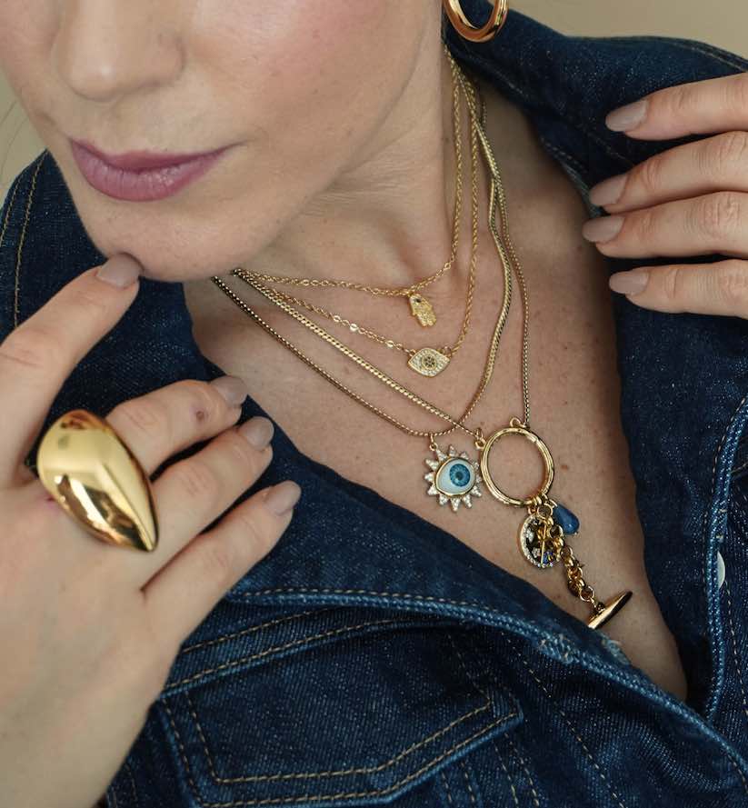COLLAR HAMSA ZIRCONIAS