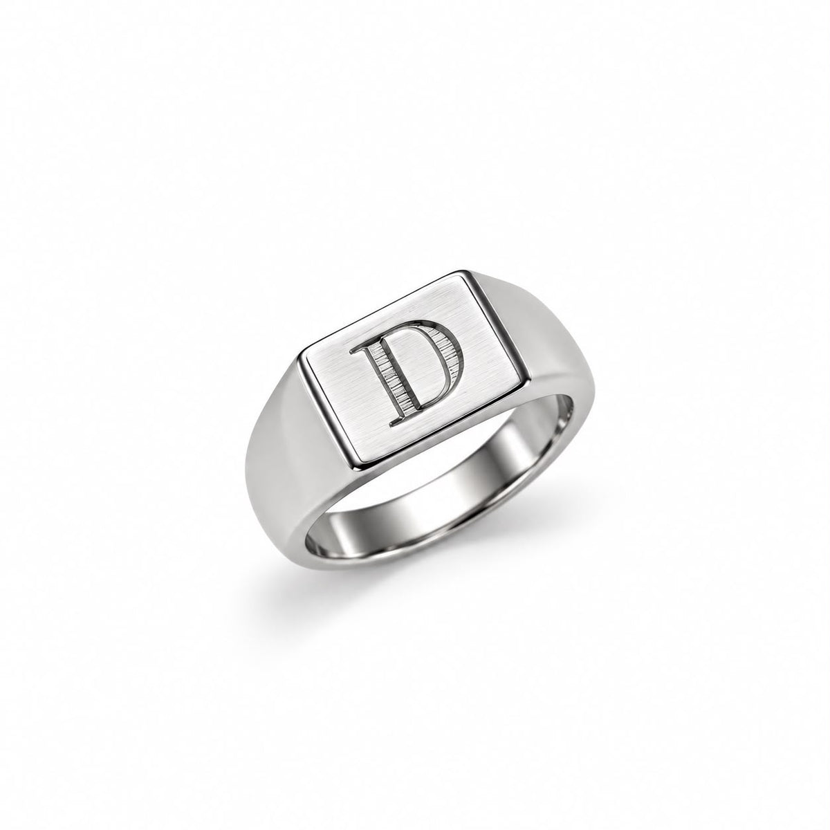 ANILLO INICIAL CUADRADO PLATEADO