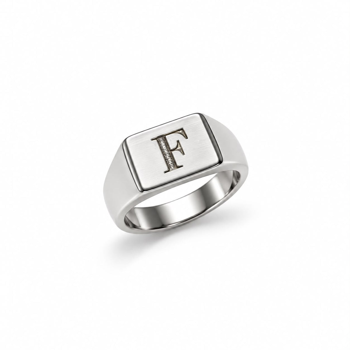 ANILLO INICIAL CUADRADO PLATEADO