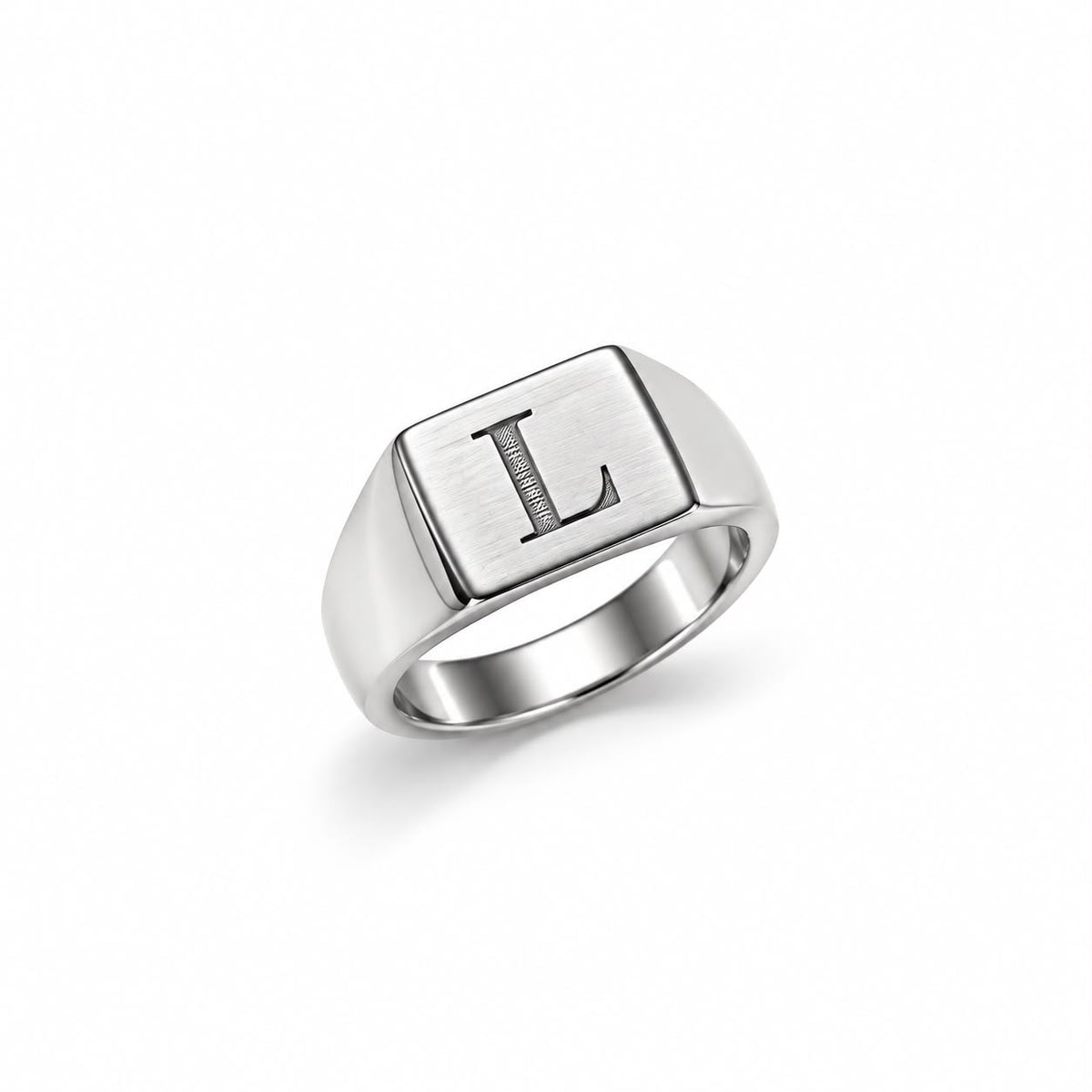 ANILLO INICIAL CUADRADO PLATEADO