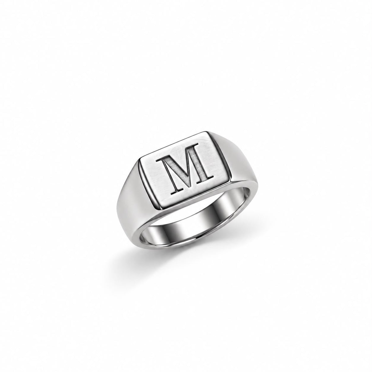 ANILLO INICIAL CUADRADO PLATEADO
