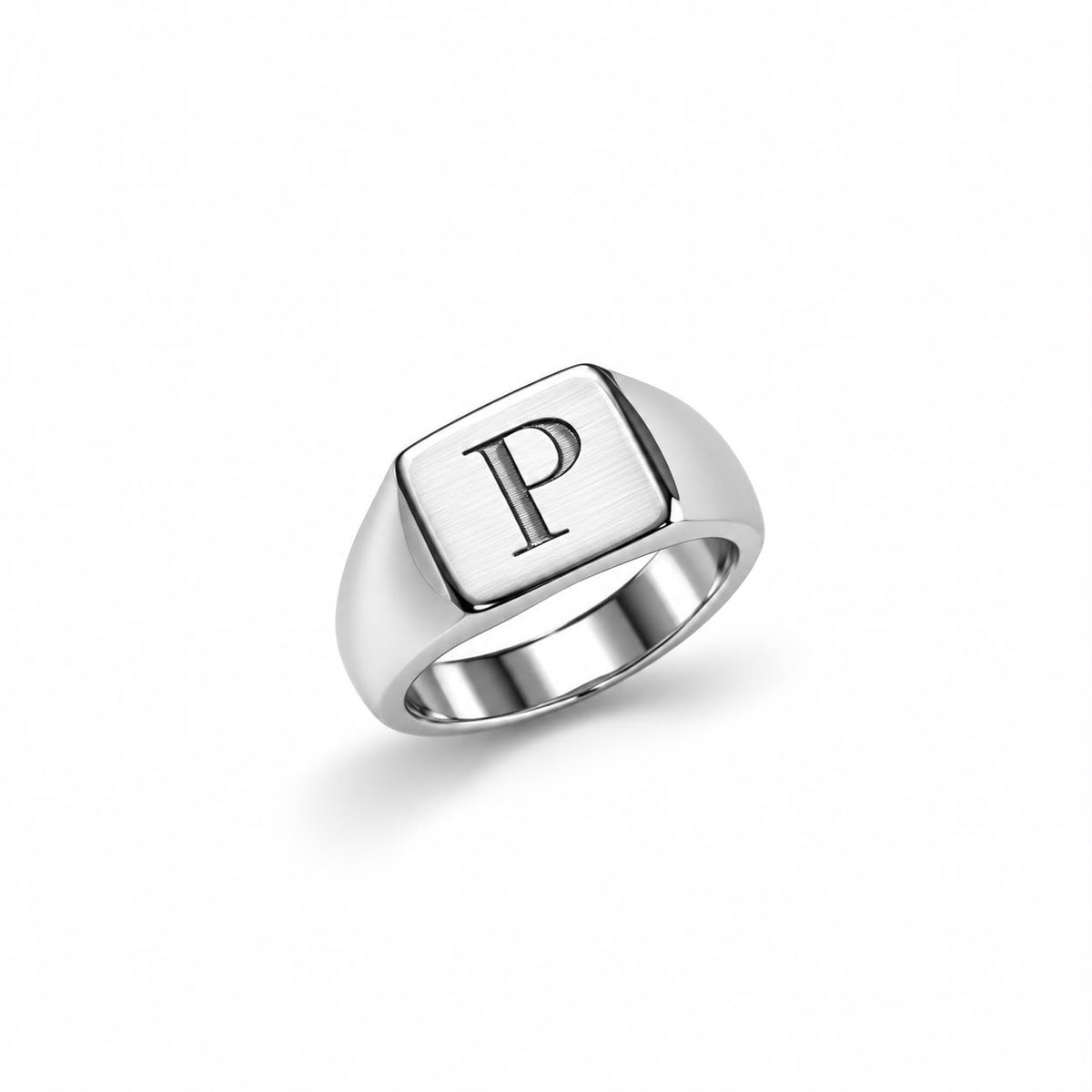ANILLO INICIAL CUADRADO PLATEADO