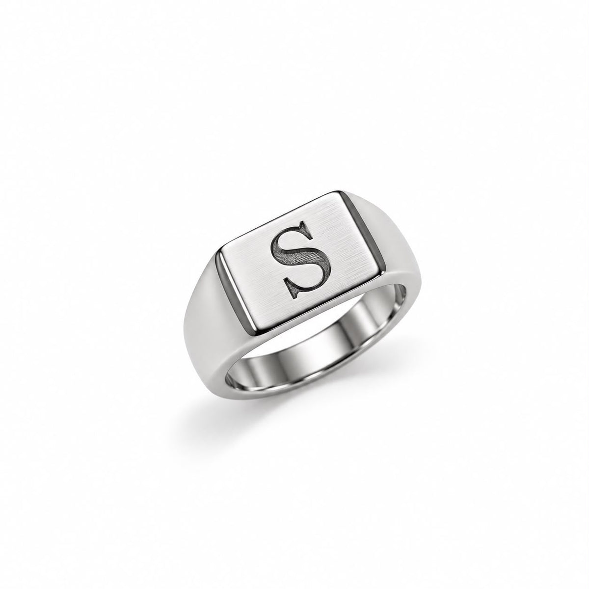 ANILLO INICIAL CUADRADO PLATEADO