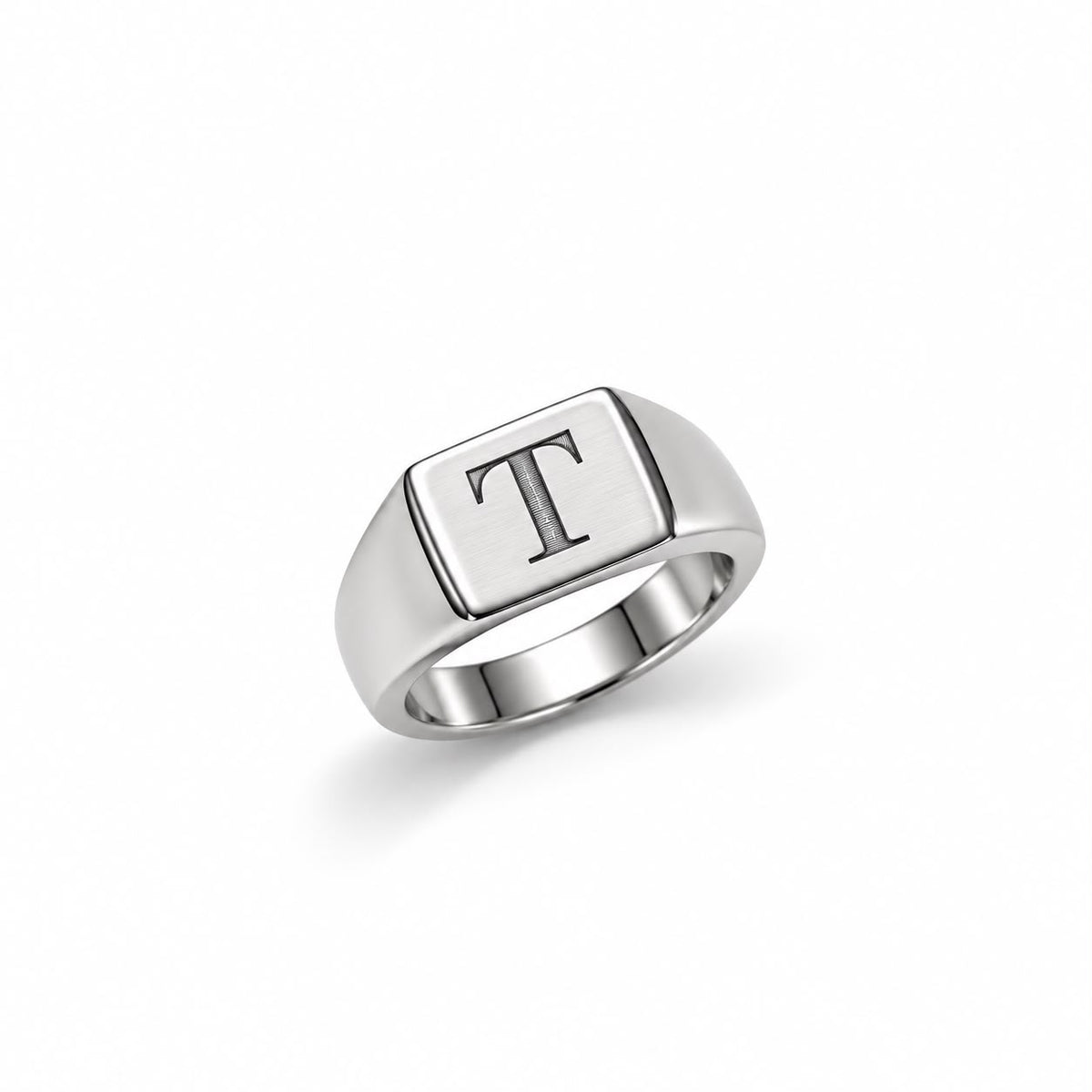 ANILLO INICIAL CUADRADO PLATEADO
