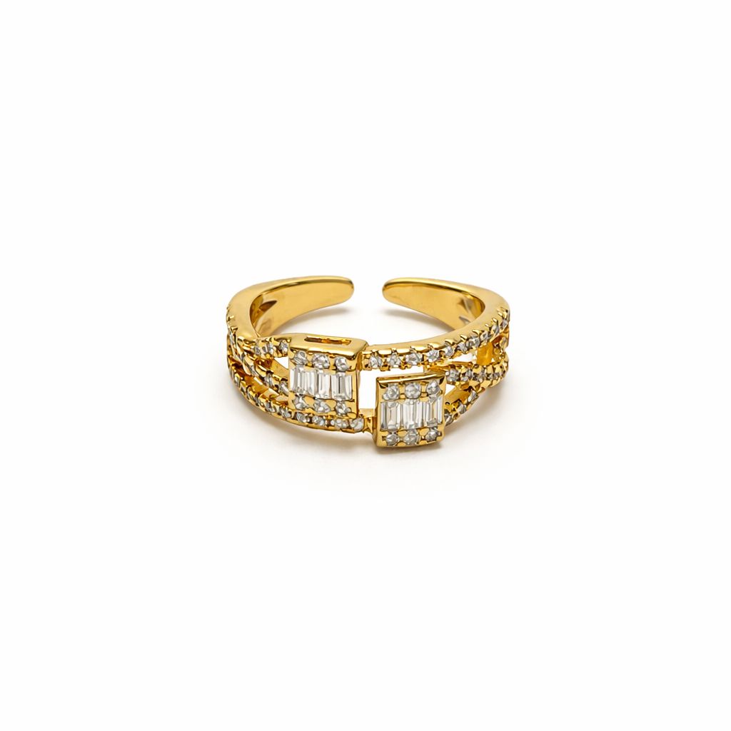PLAID ZIRCONIA RING