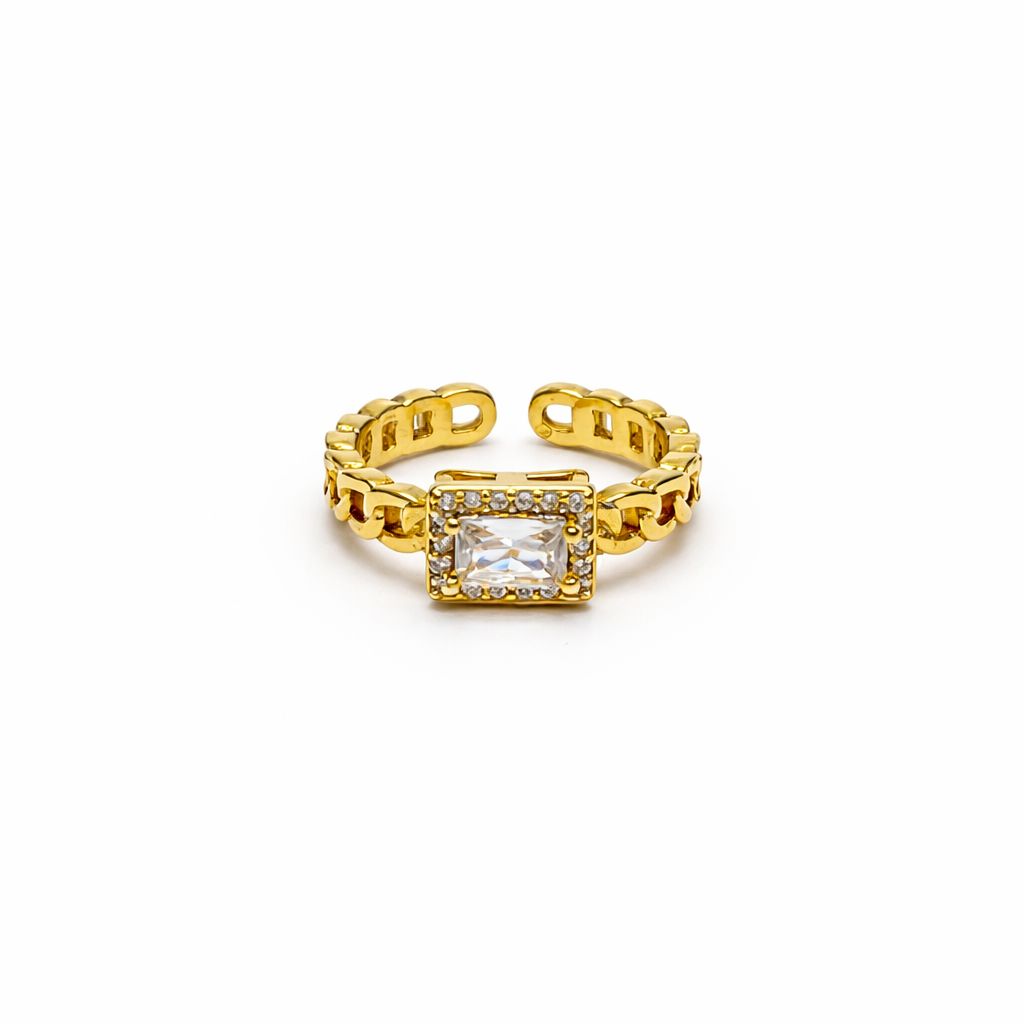 ANILLO ESLABONES Y ZIRCONIA