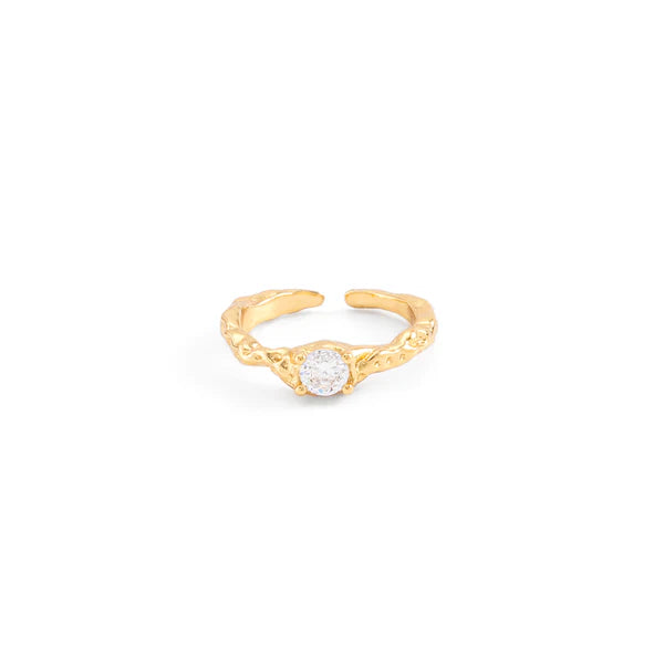 TEXTURED RING WITH ZIRCONIA
