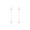 ARETES DOS PERLAS CADENA