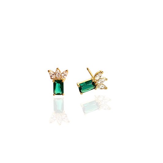 GREEN RECTANGLE EARRINGS