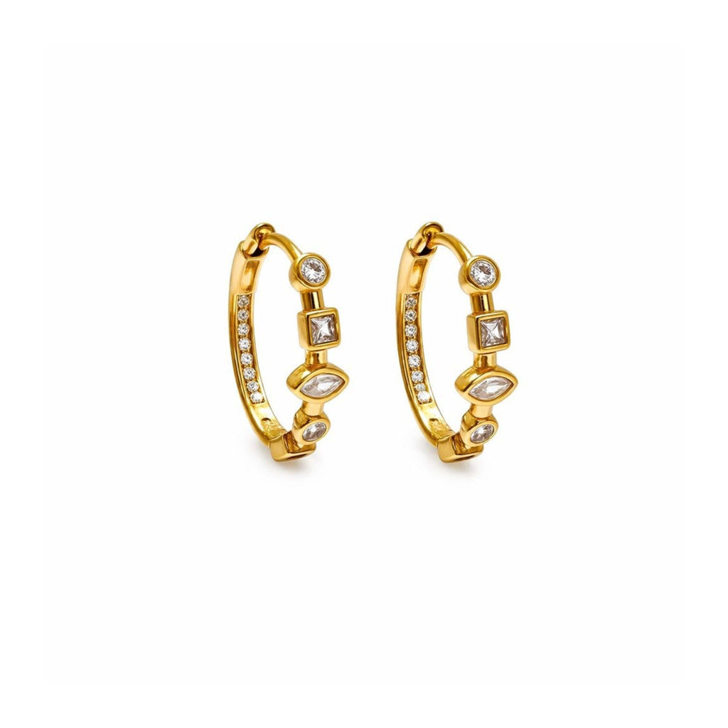 HOOP EARRINGS ZIRCONIA SHAPES