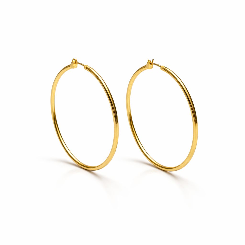 LARGE PLAIN HOOP EARRINGS