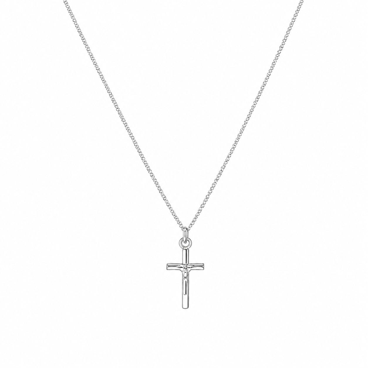 COLLAR CRUZ PLATEADA