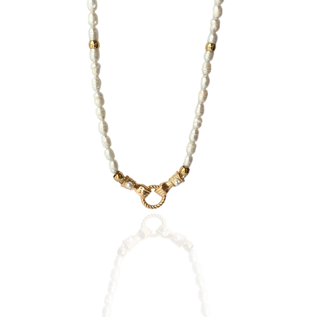 PEARL NECKLACE WITH HANDS