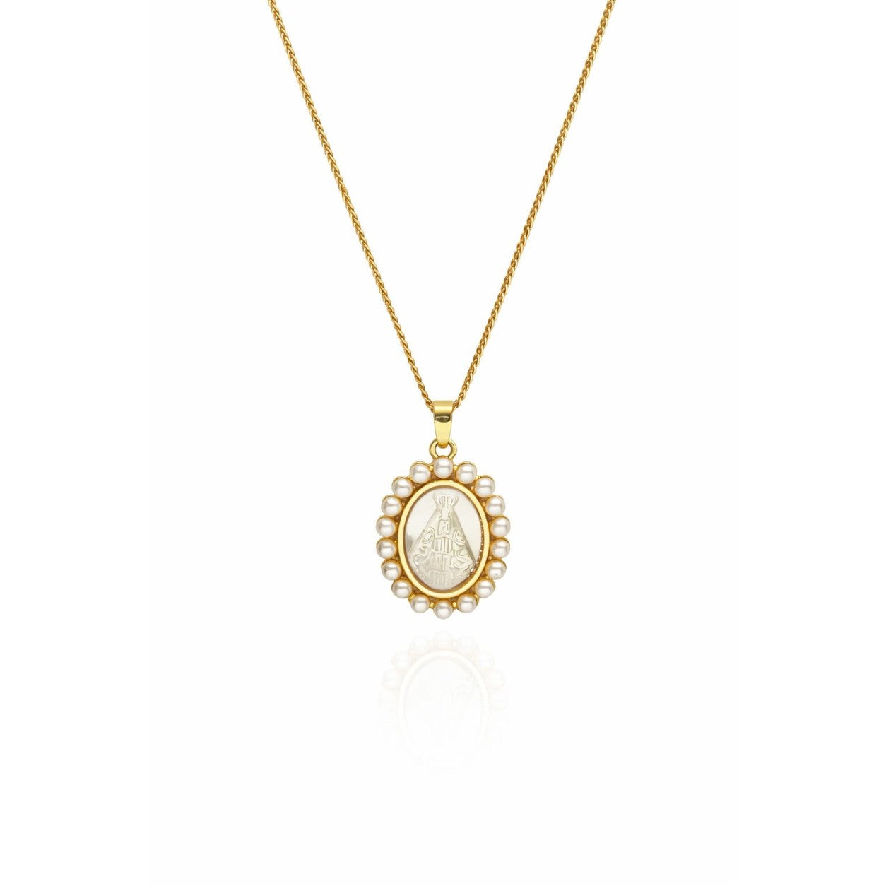COLLAR MEDALLA BISEL PERLITAS