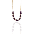 AMETHYST AND PEARL RONDEL NECKLACE