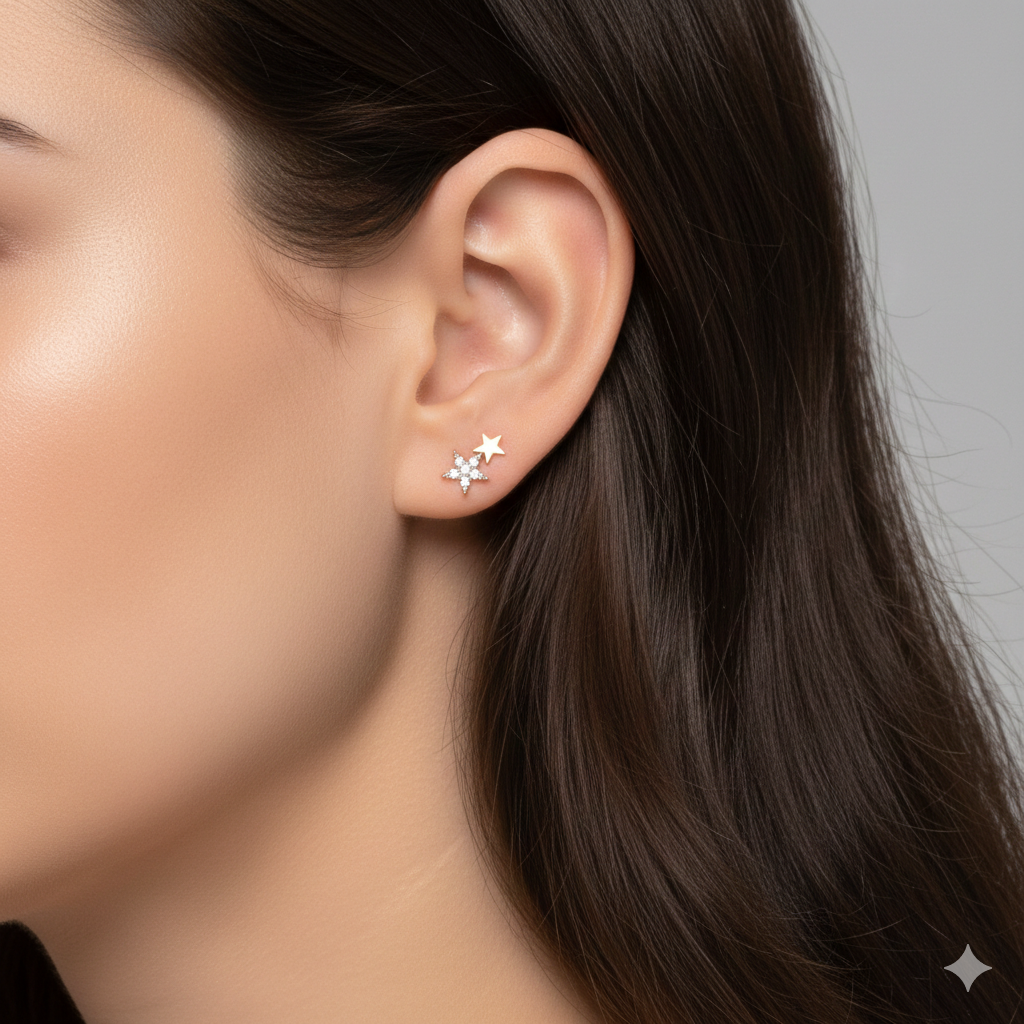 DOUBLE STAR EARRING