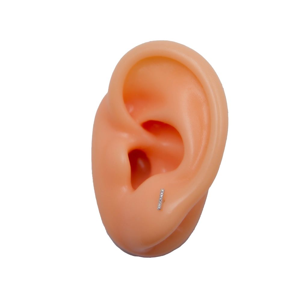 Diamond bar earring