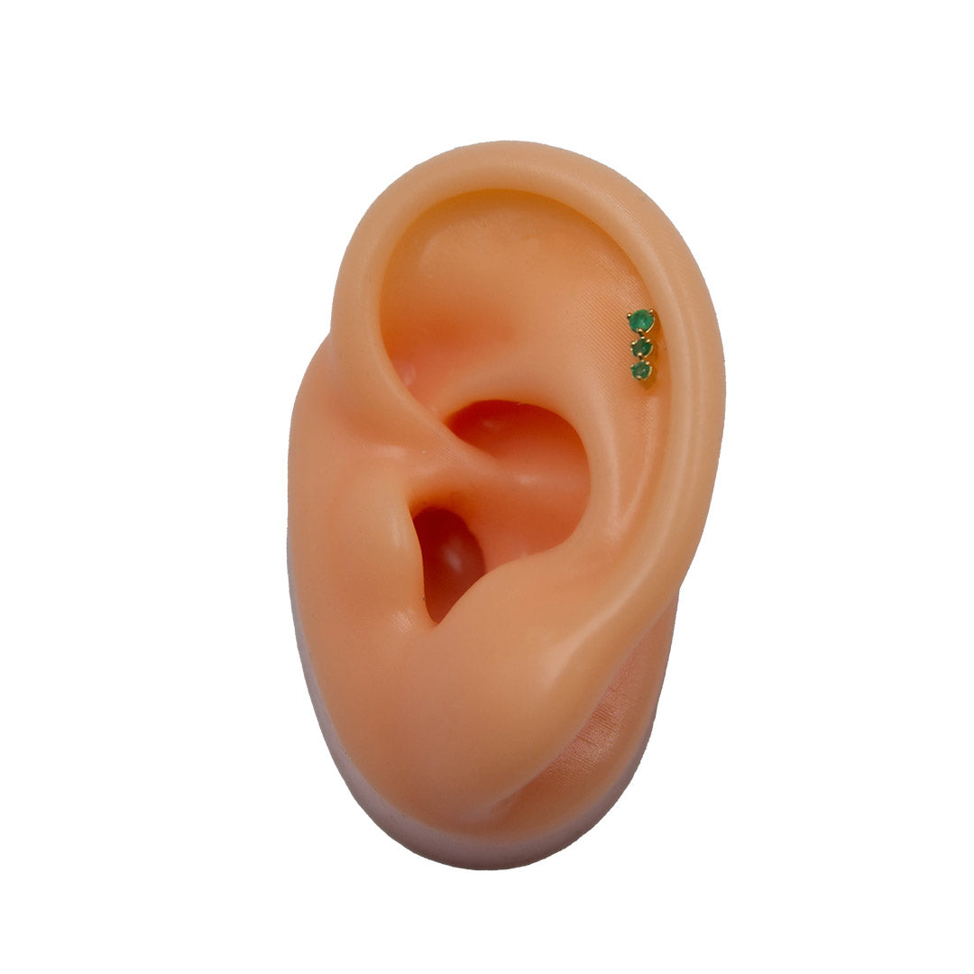 TRIPLE EMERALD EARRING