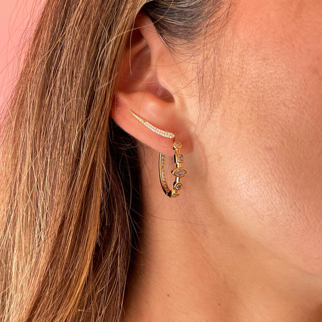 HOOP EARRINGS ZIRCONIA SHAPES