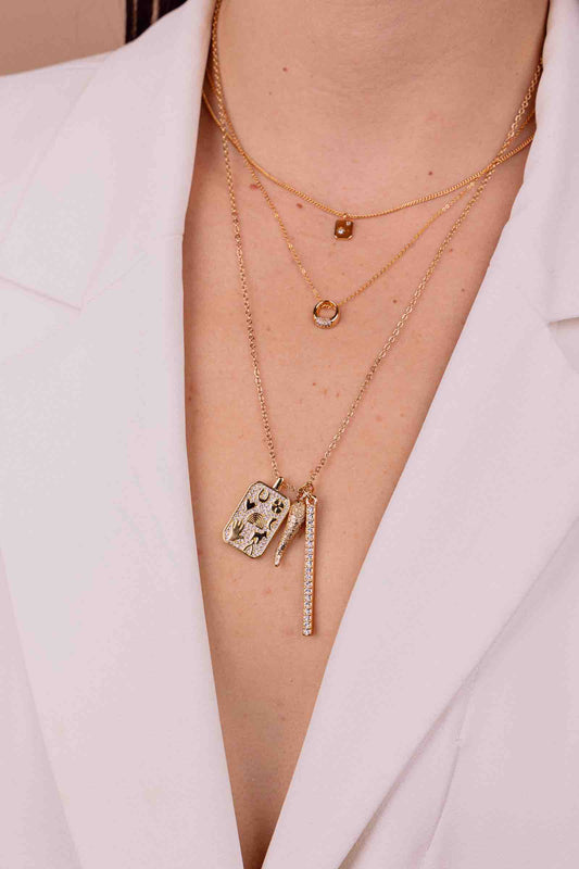 MINI ZIRCONIA HOOP NECKLACE