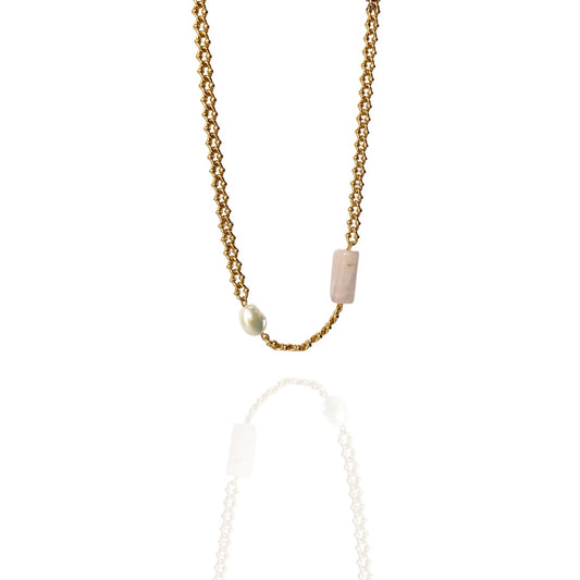 COLLAR PUA CON CUARZO Y PERLA