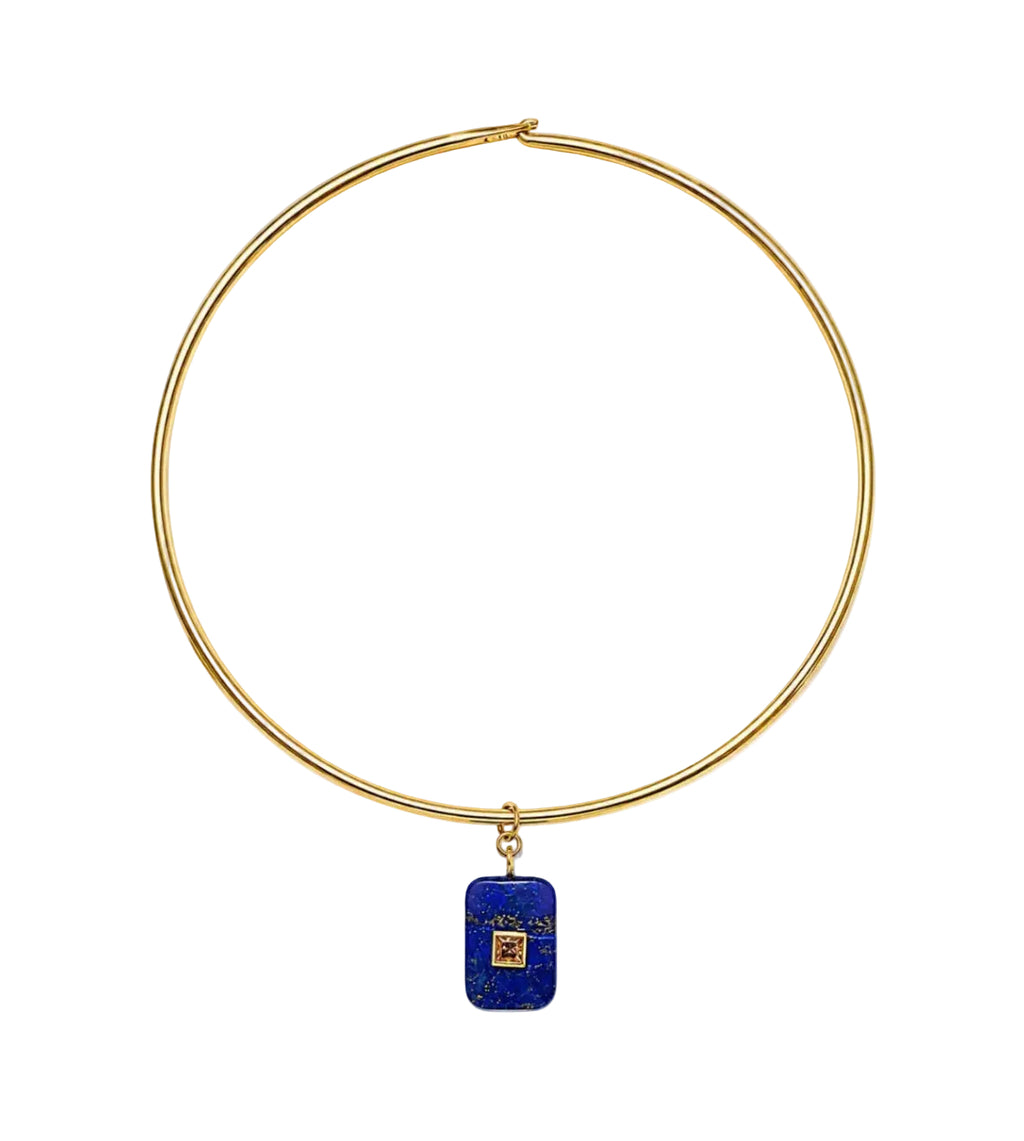 GARGANTILLA CON CHARM LAPISLAZULI RECTANGULAR