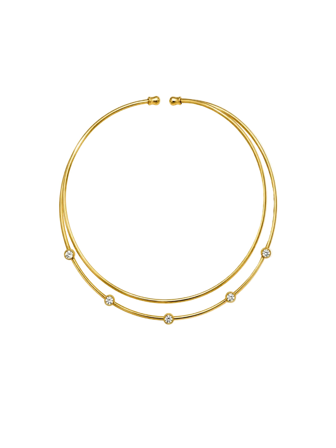 GARGANTILLA DOBLE 5 ZIRCONIAS