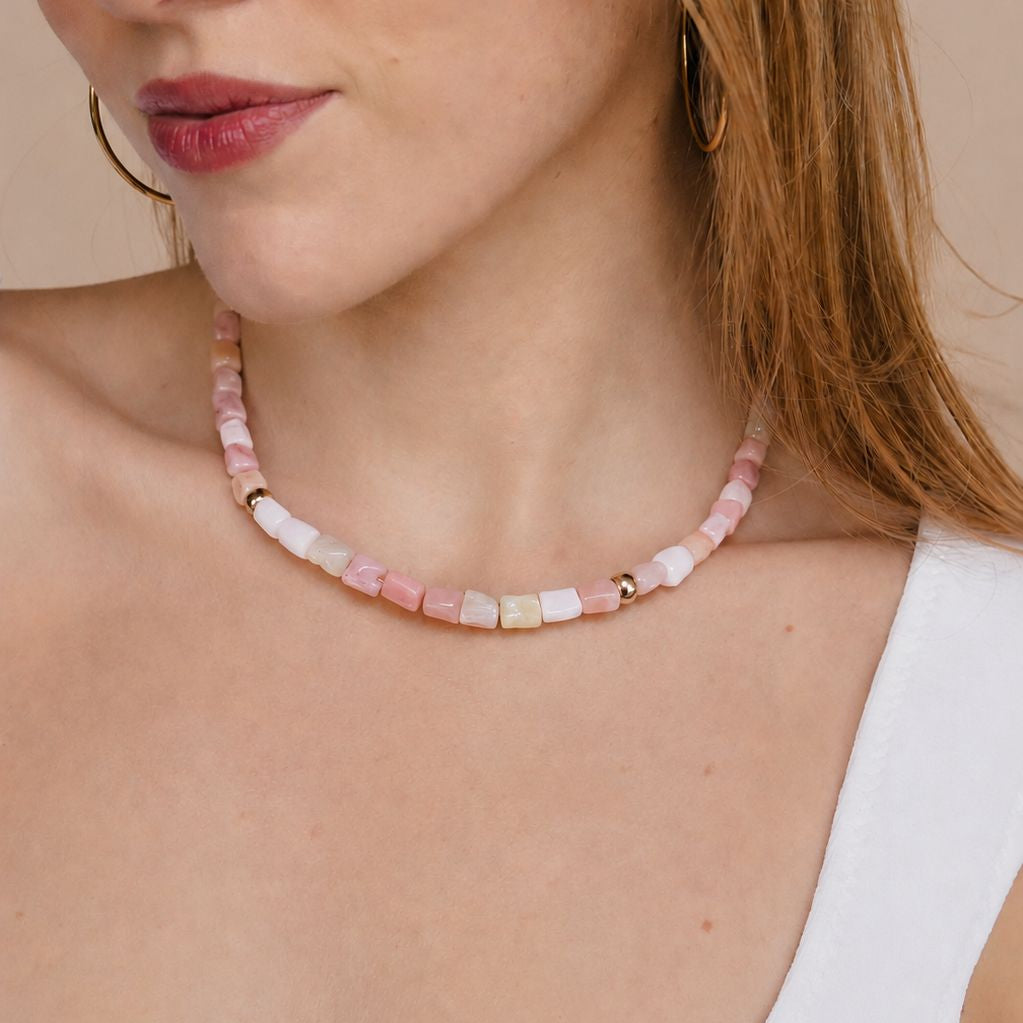 COLLAR OPALO ROSA