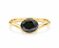 ANILLO ZIRCONIA OVALADA NEGRO