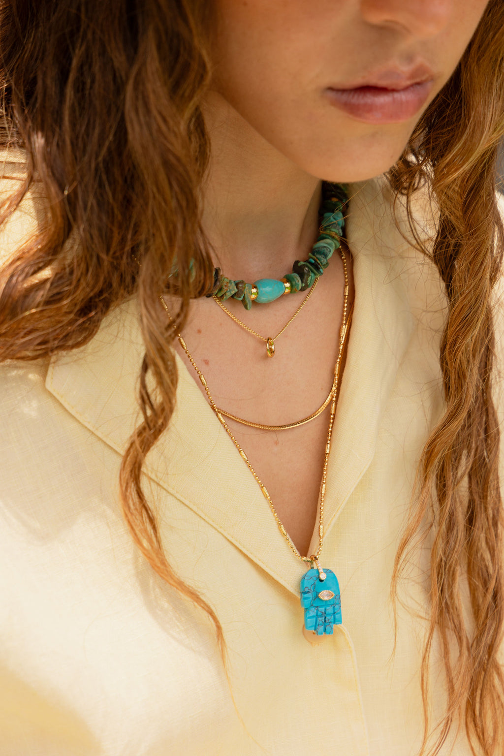COLLAR TURQUESAS Y GOTA TURQUESA